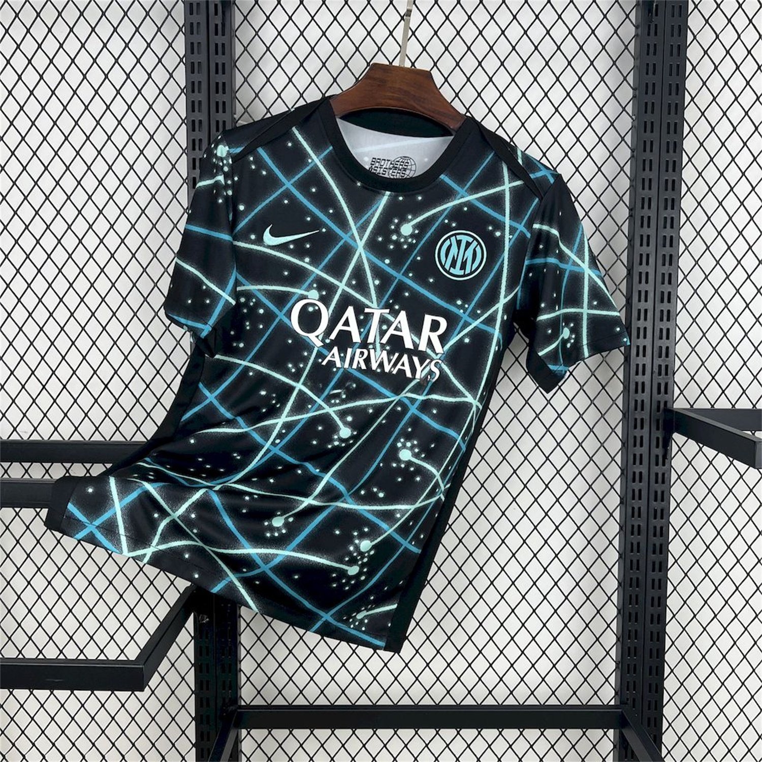 Inter Milan 25-26 Blue Lines Black Pre-Match Training Jersey - Fans Version - JerseysGala