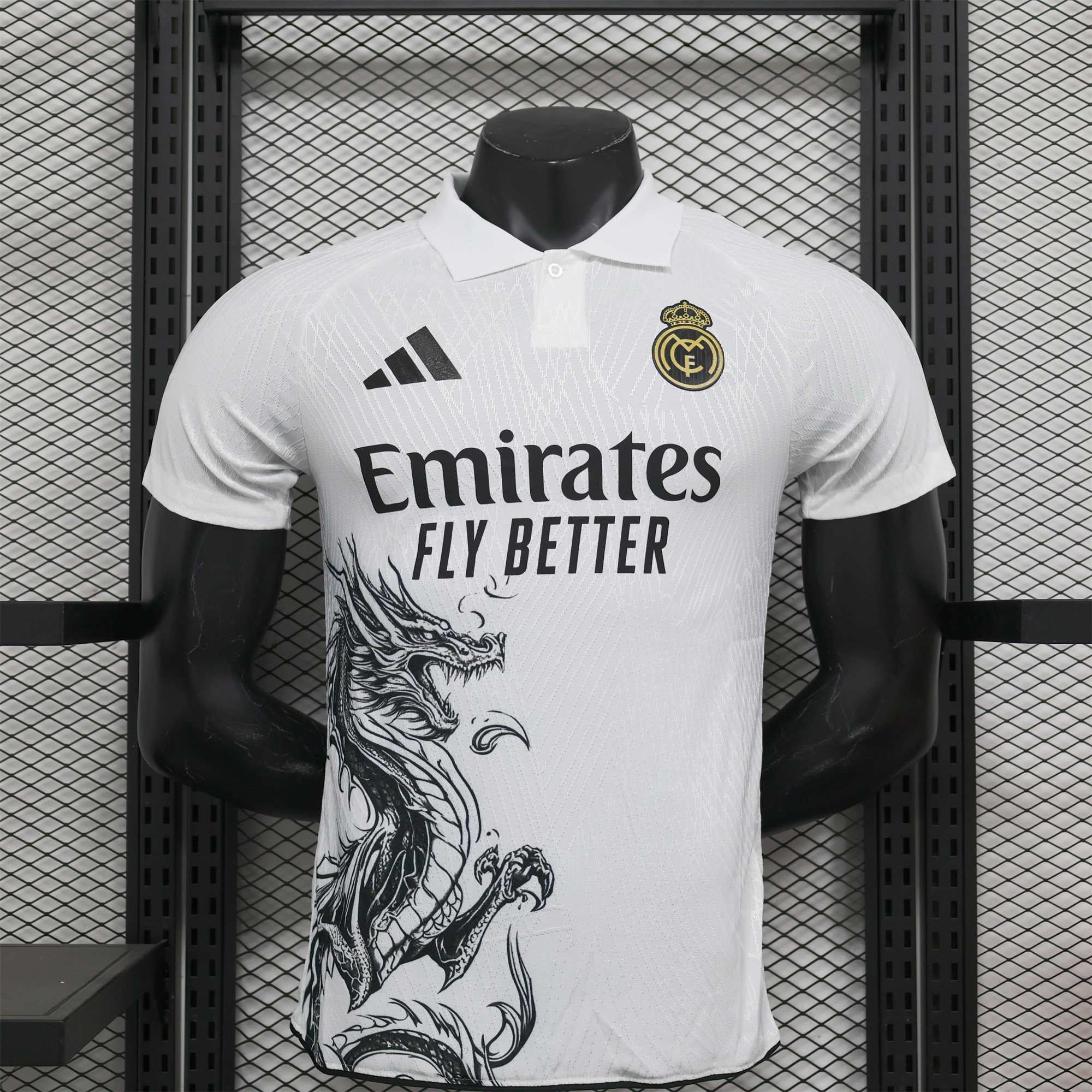 Real Madrid 24-25 White & Black Loong Special Edition Jersey - Player Version - JerseysGala
