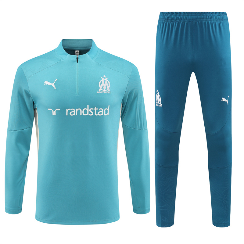 Marseille 24-25 Long Sleeve Training Set - Lake Blue - JerseysGala