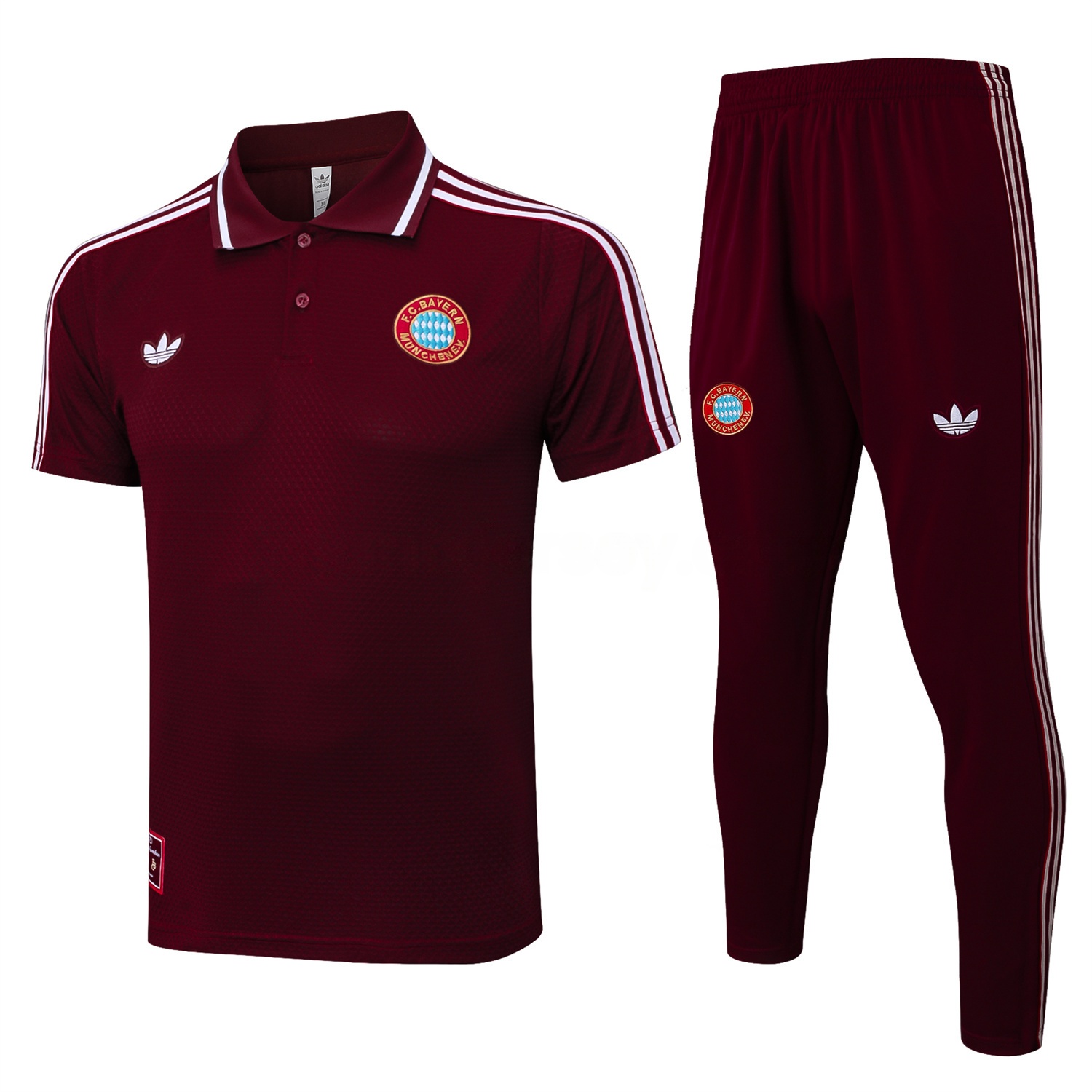 Bayern Munich 25-26 POLO Short-Sleeve Training Set - Deep Red Top and Pants - JerseysGala