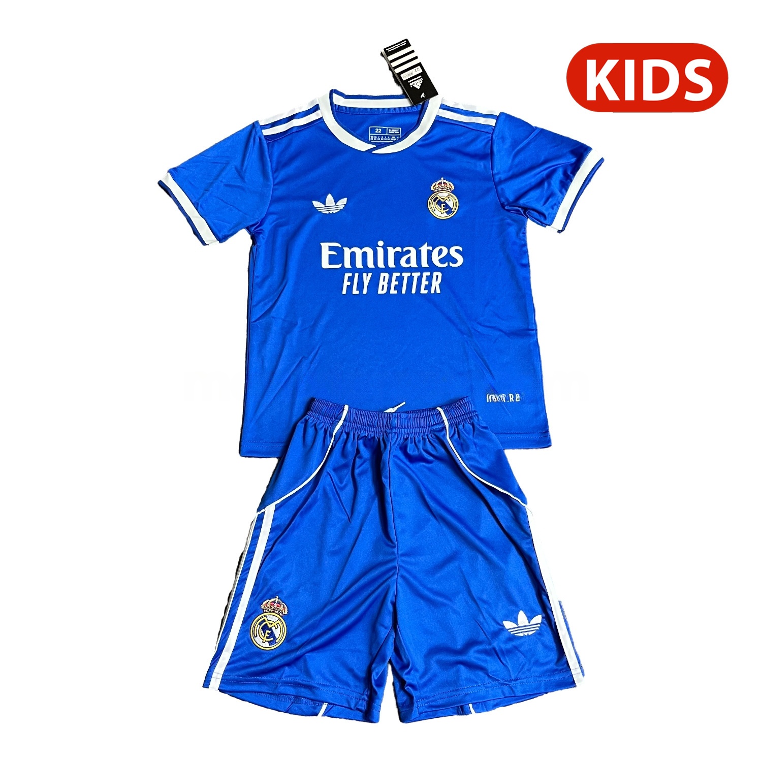 Real Madrid 25-26 Third Blue Trefoil Kids Kit - JerseysGala