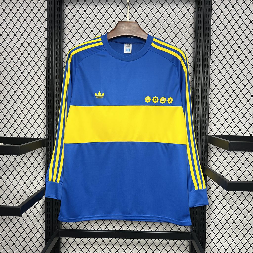 Retro Boca Juniors 1981-82 Home Long Sleeve Jersey - JerseysGala