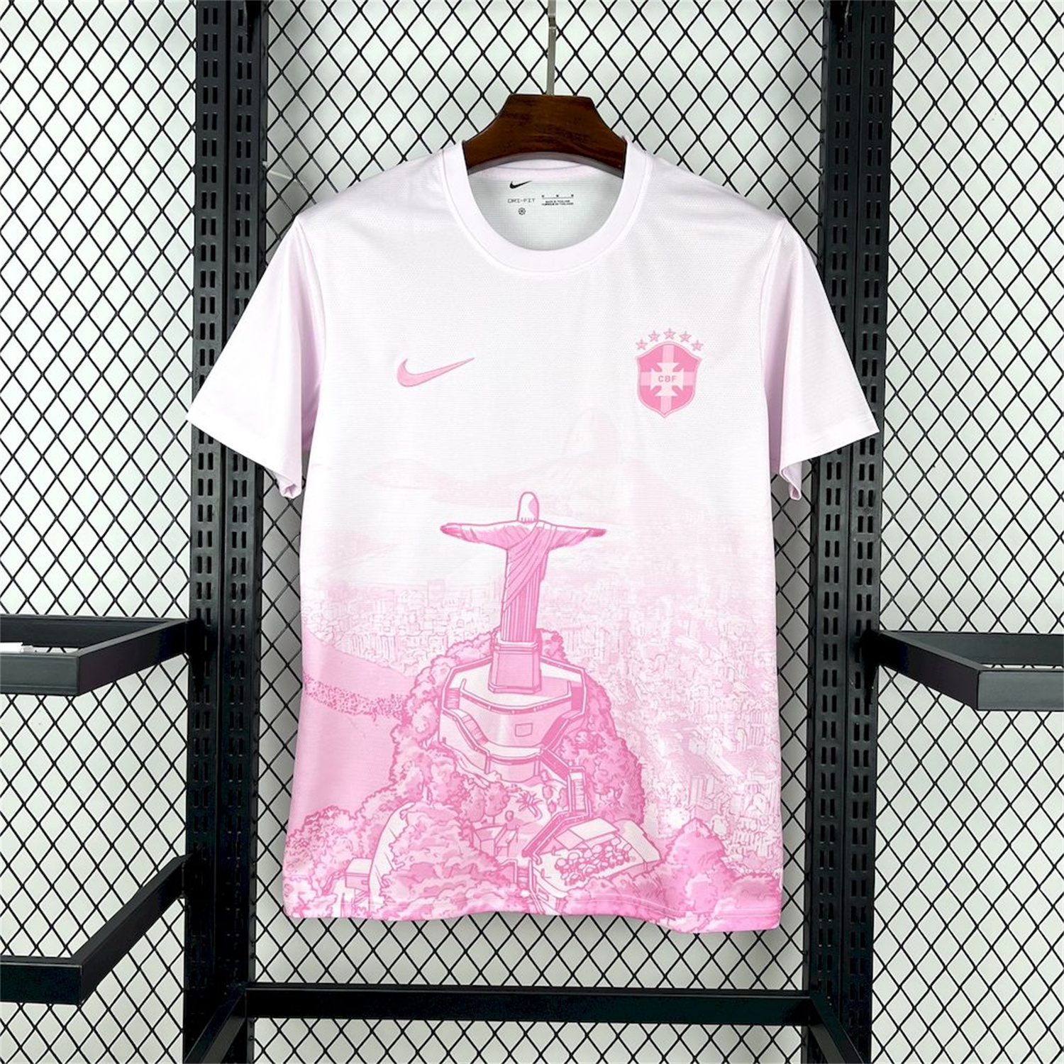 Brazil 25-26 Pink White Jesus Statue Special Jersey - Fans Version - JerseysGala