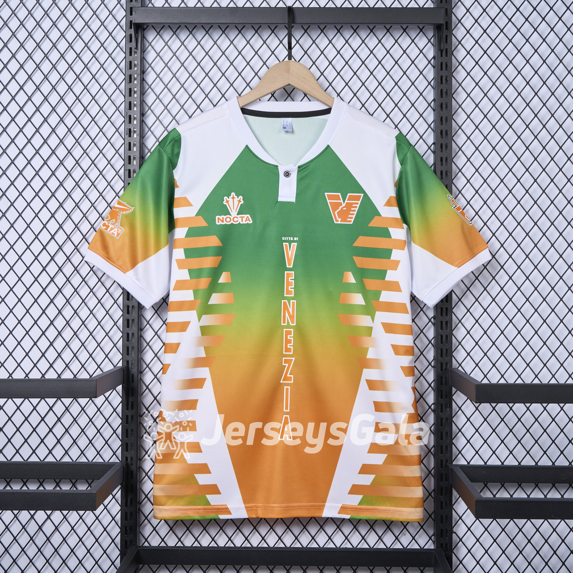 Venezia FC 24-25 Orange and Green Pre-Match Jersey - Fans Version - JerseysGala