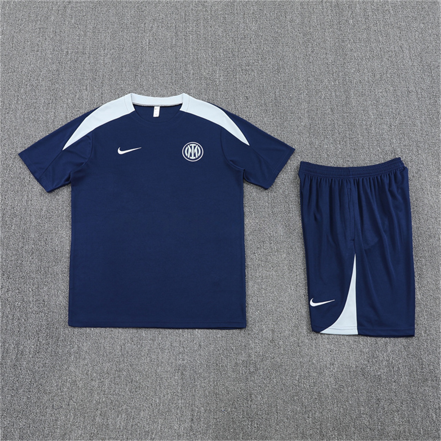 Inter Milan 25-26 Short-Sleeve Kids Training Set - Deep Blue Top & Deep Blue shorts - JerseysGala