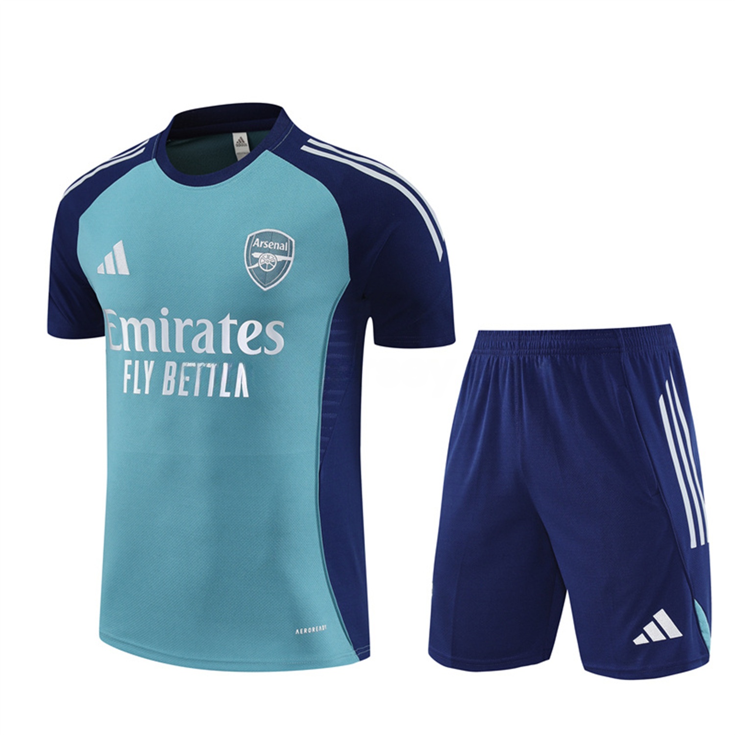 Arsenal 25-26 Short-Sleeve Training Set - Green Top and Deep Blue Shorts - JerseysGala