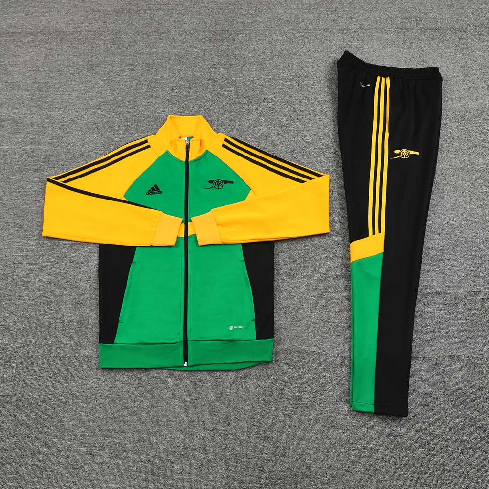 Arsenal 24-25 Jacket Training Tracksuit - Green Top and Black Pants - JerseysGala