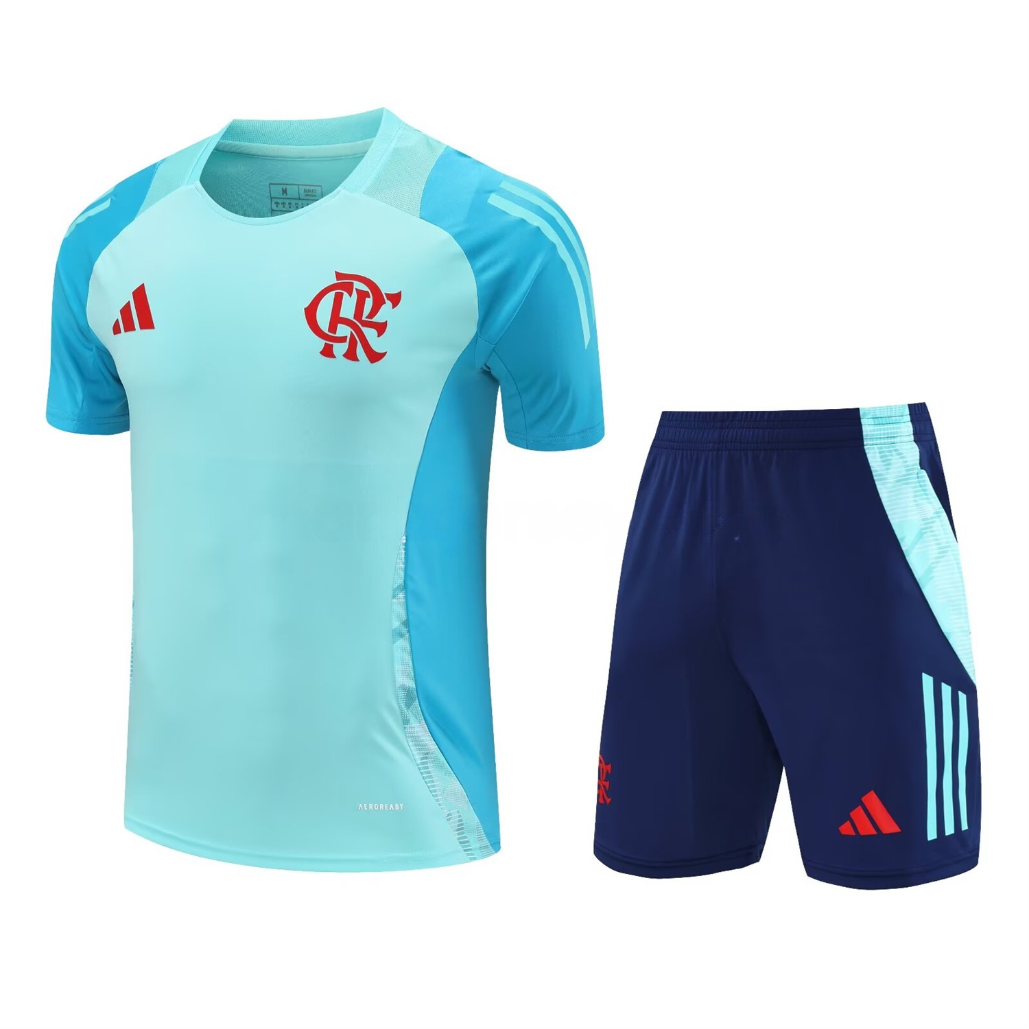 Flamengo 25-26 Short-Sleeve Kids Training Set - Light Blue With Royal Blue - JerseysGala