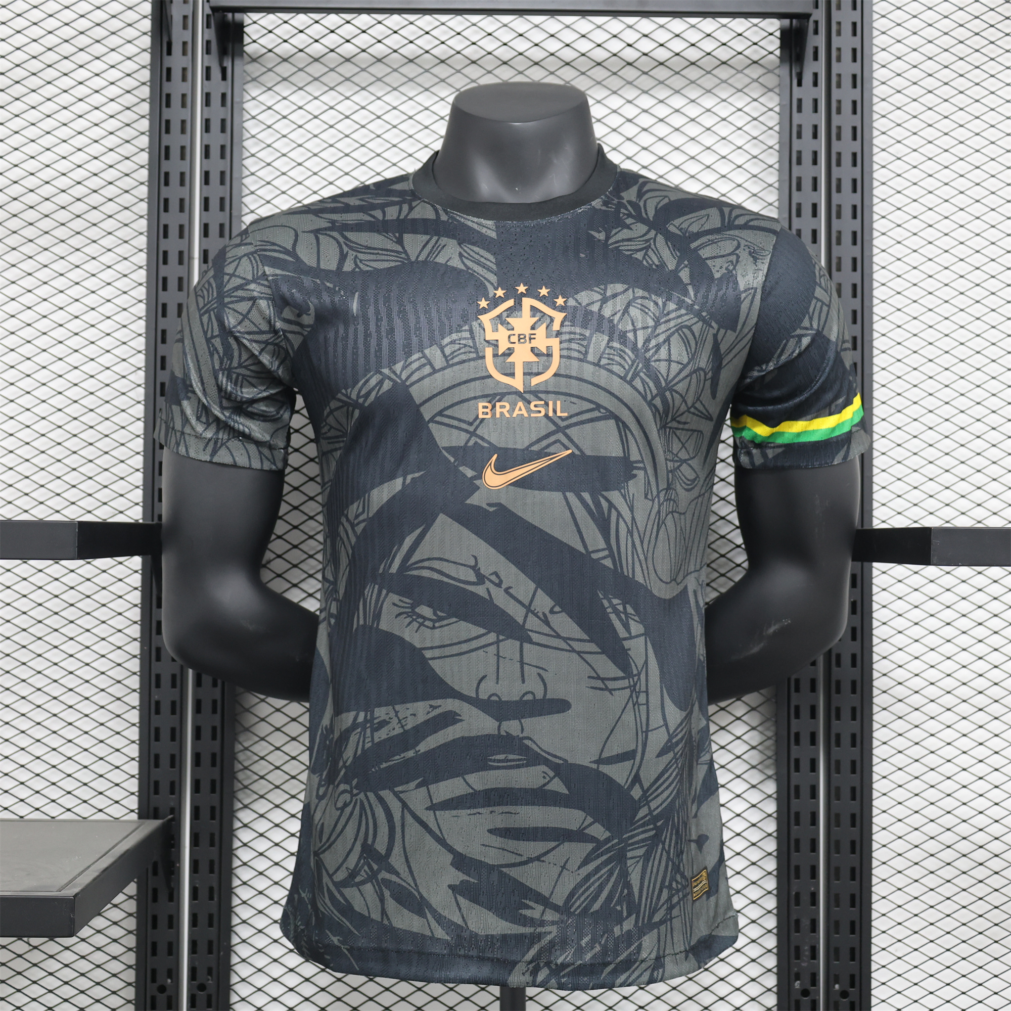 Brazil 2024 Black Face Graffiti Jersey - Player Version - JerseysGala
