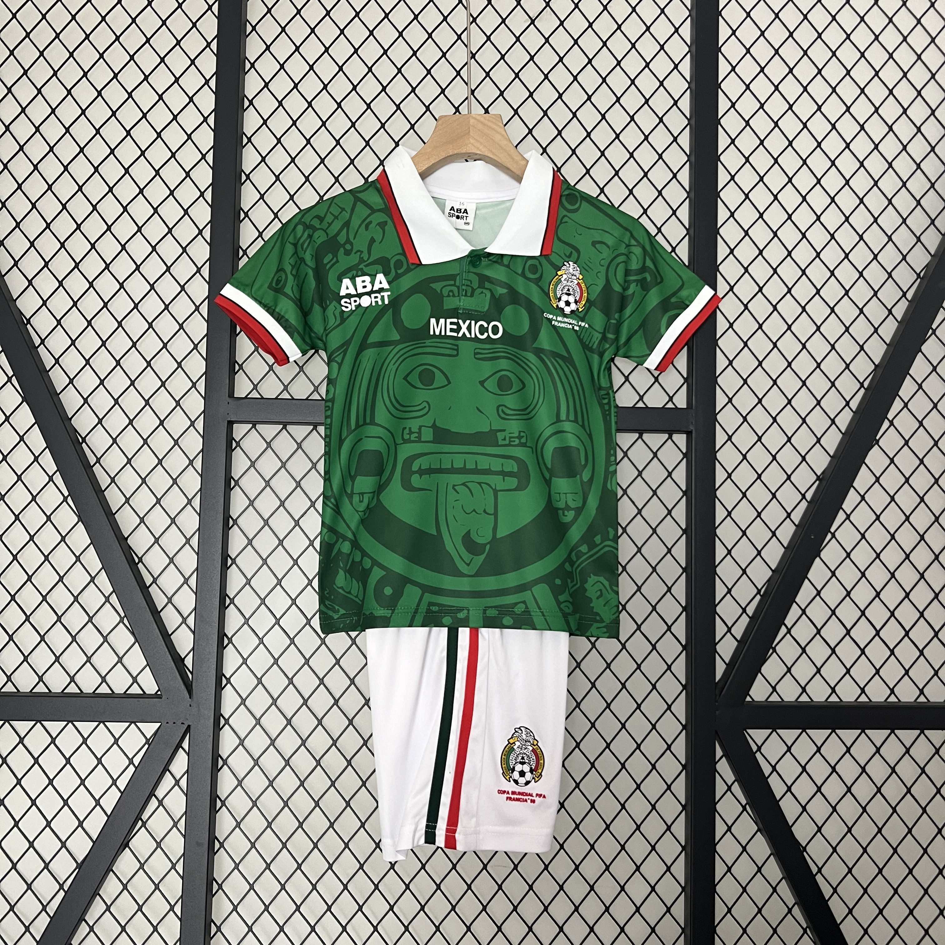 Retro Mexico 1998 Home Stadium Kids Kit - JerseysGala