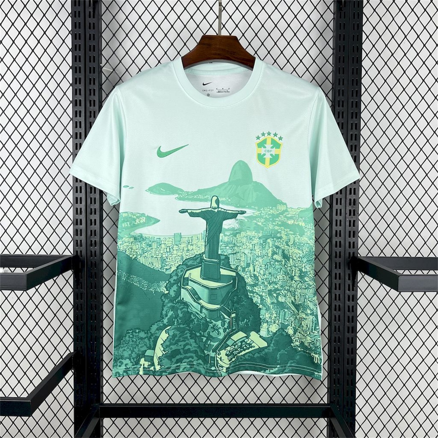 Brazil 25-26 Light Green Jesus Statue Special Jersey - Fans Version - JerseysGala