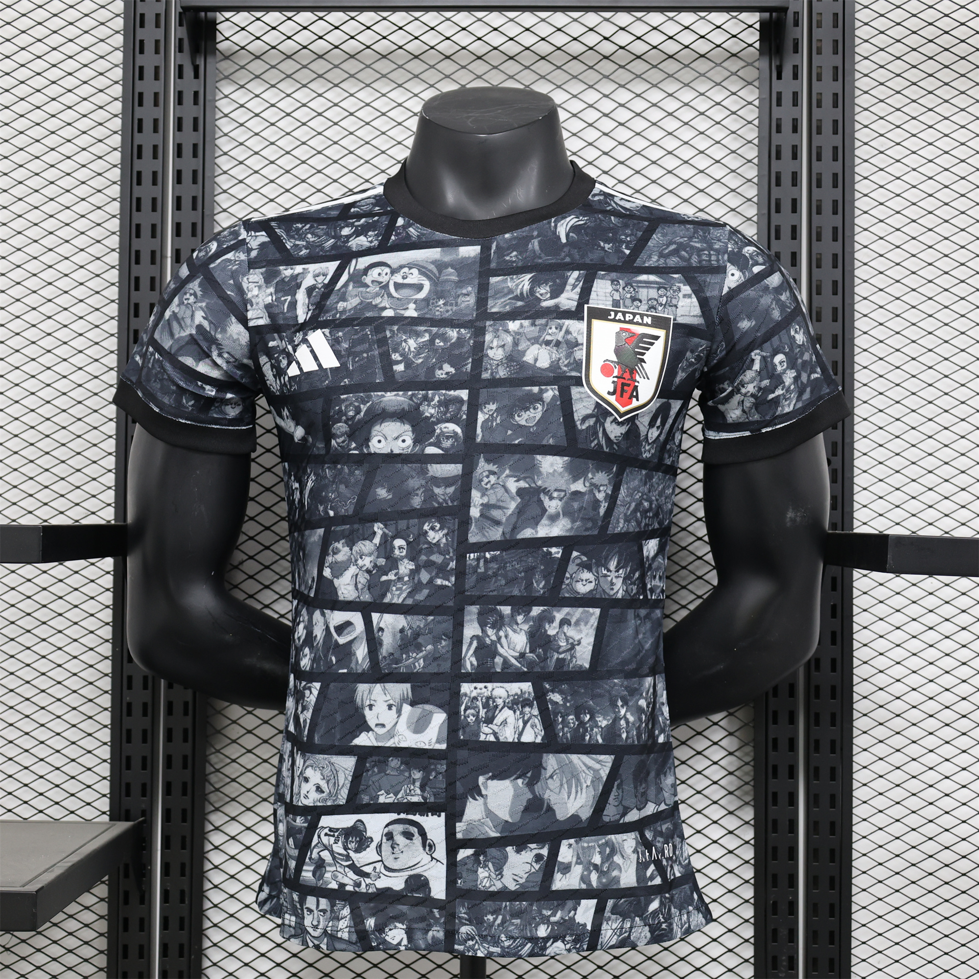 Japan 2024 Black Doraemon Grid Jersey - Player Version - JerseysGala