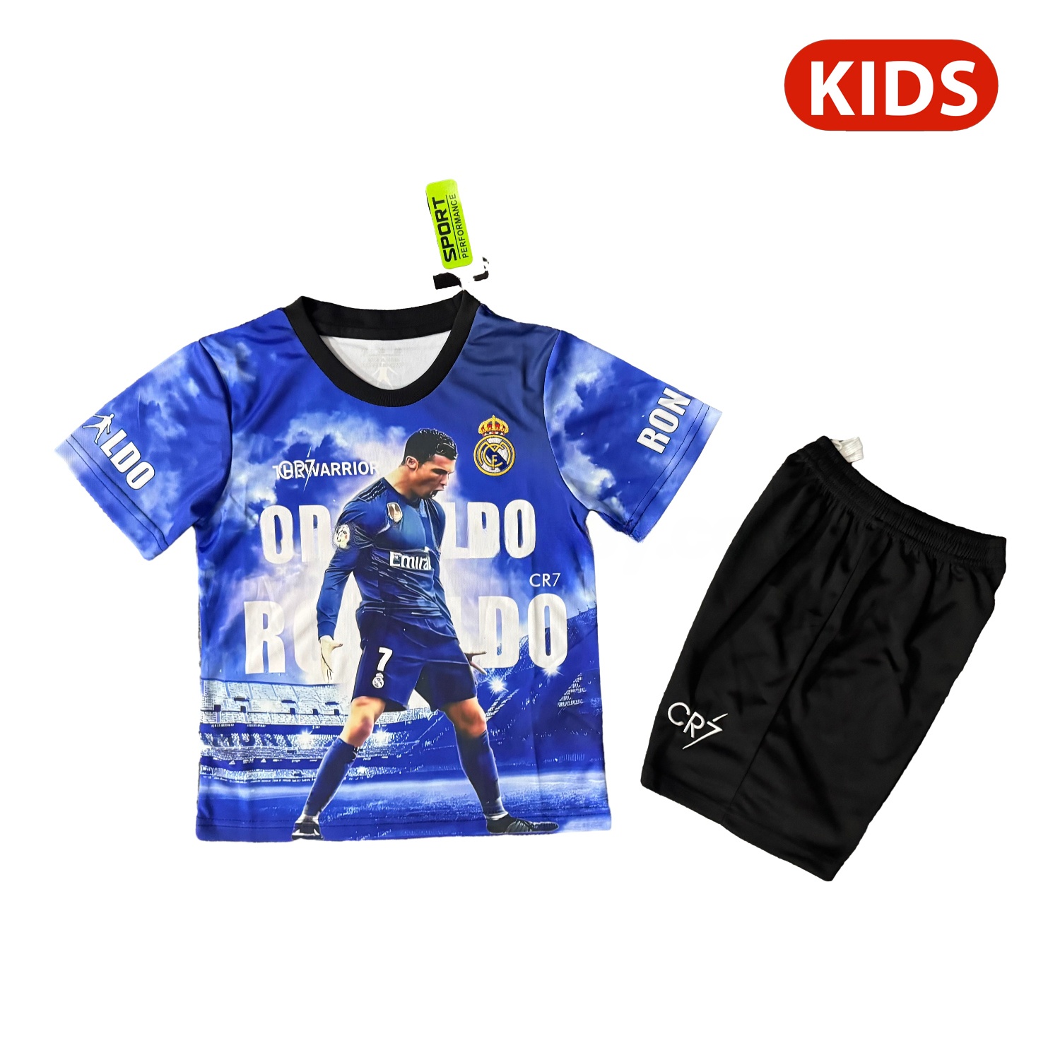 Cristiano Ronaldo Real Madrid 2017-18 Away Career Commemorative Kids Kit - JerseysGala
