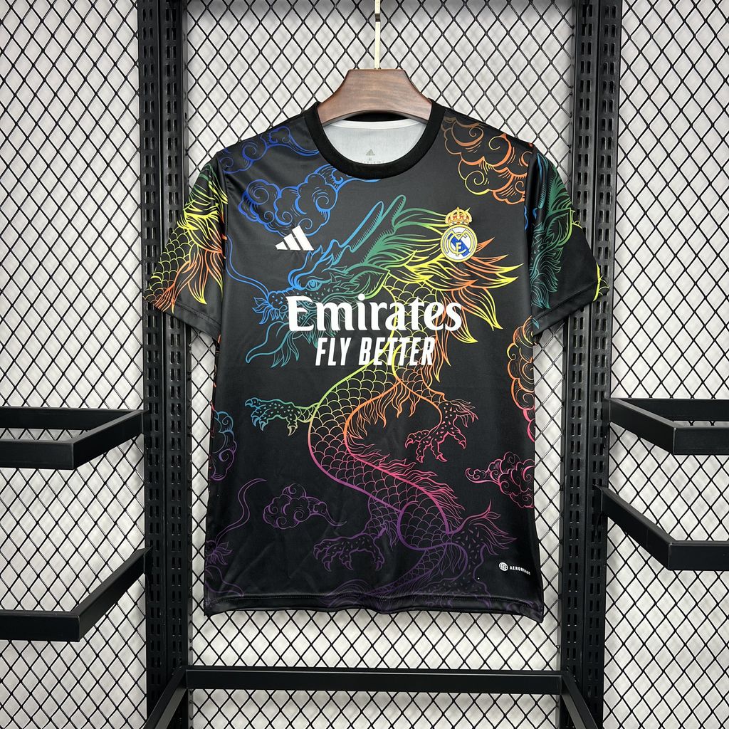 Real Madrid 24-25 Black Colorful Dragon Speical Jersey - Fans Version - JerseysGala