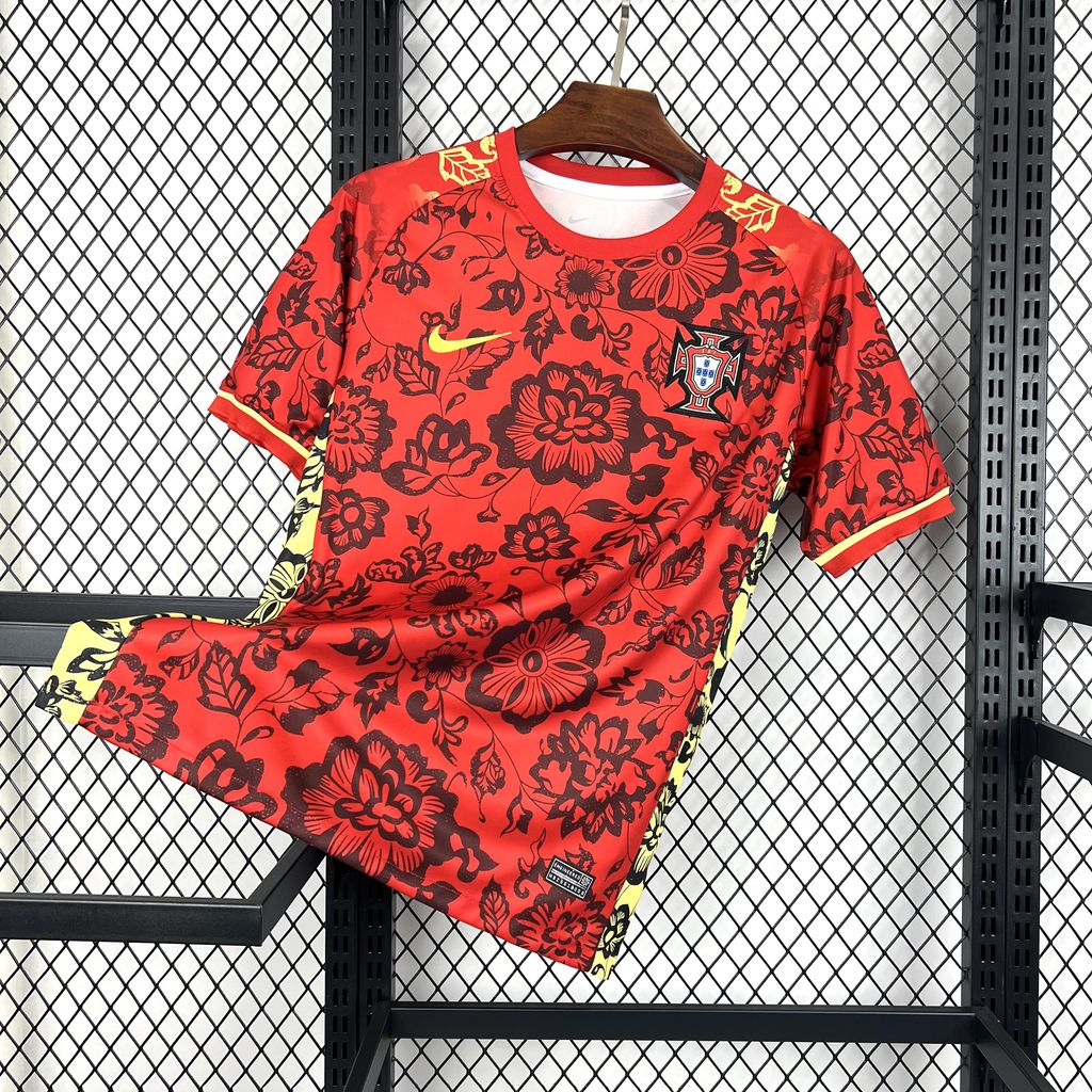 Portugal 2024-25 Red Flower Special Edition Jersey - Fans Version - JerseysGala