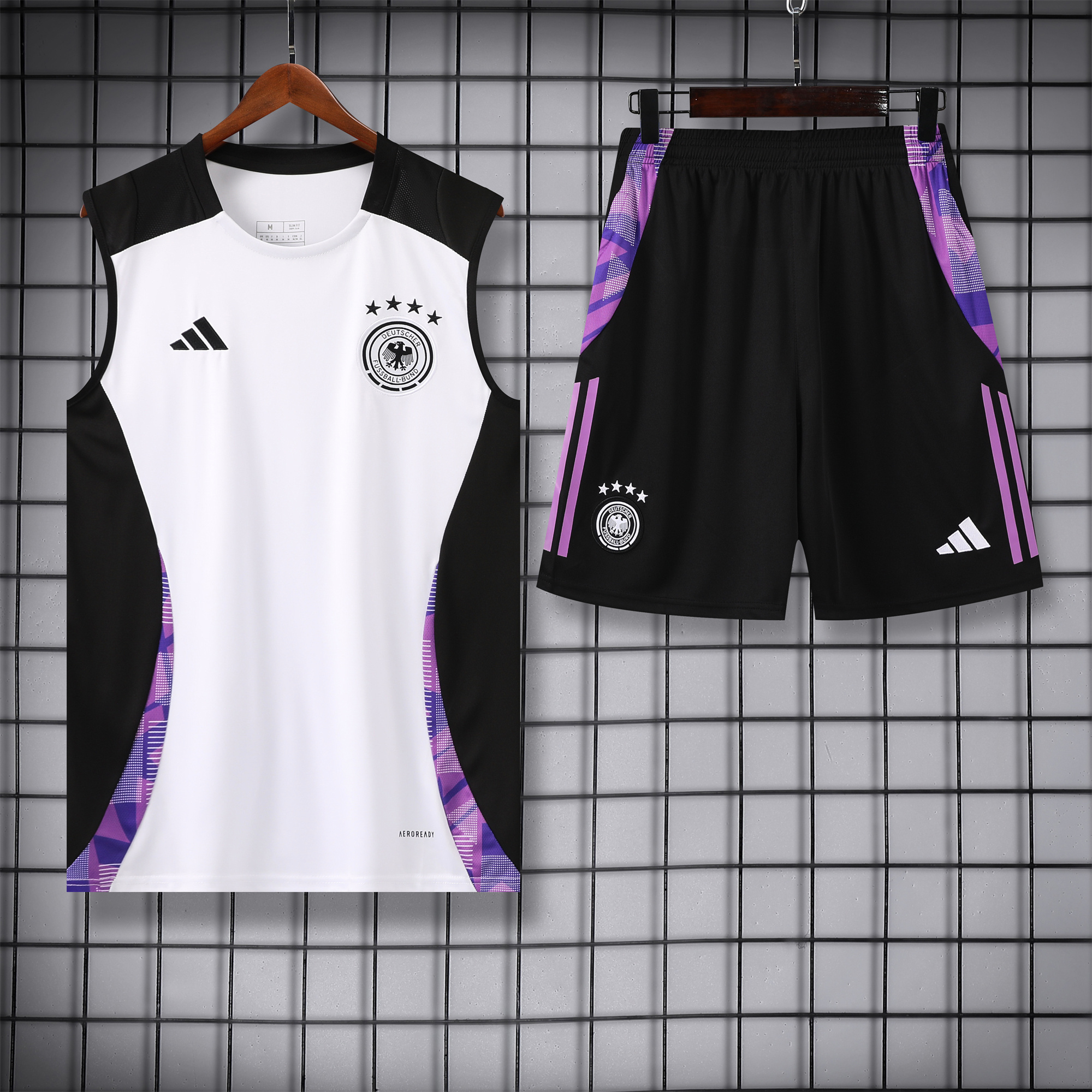 Germany 24-25 Training Vest Suit - White - JerseysGala