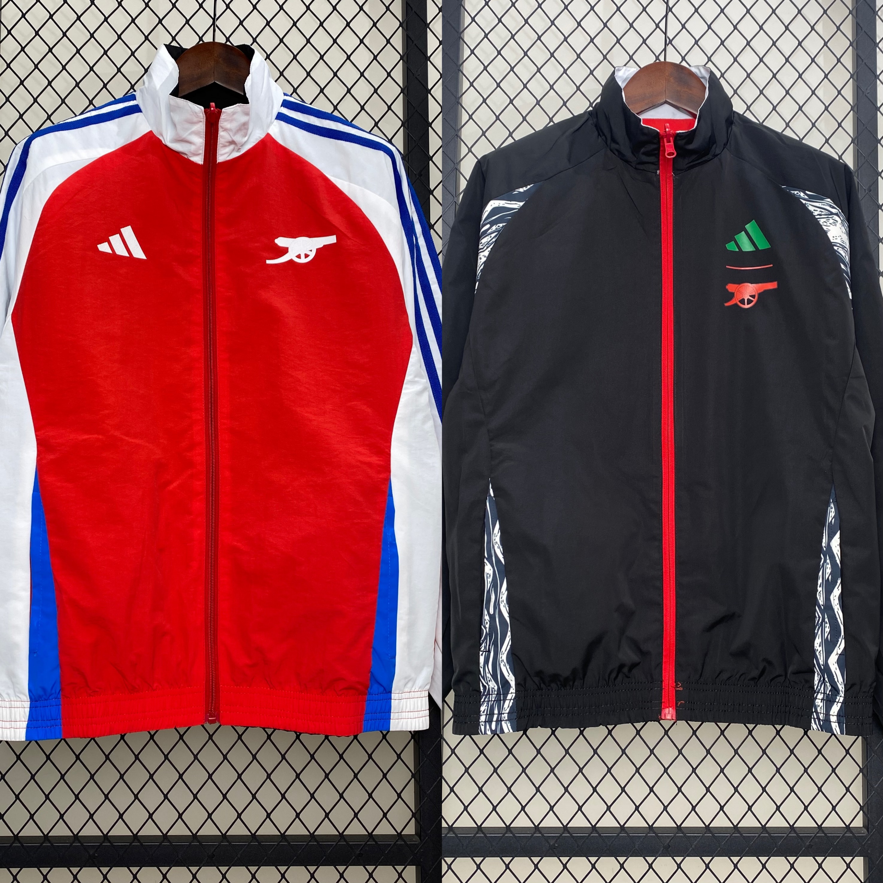 Arsenal 24-25 Double Sided Reversible Windbreaker - Home & Away Jersey Style - JerseysGala