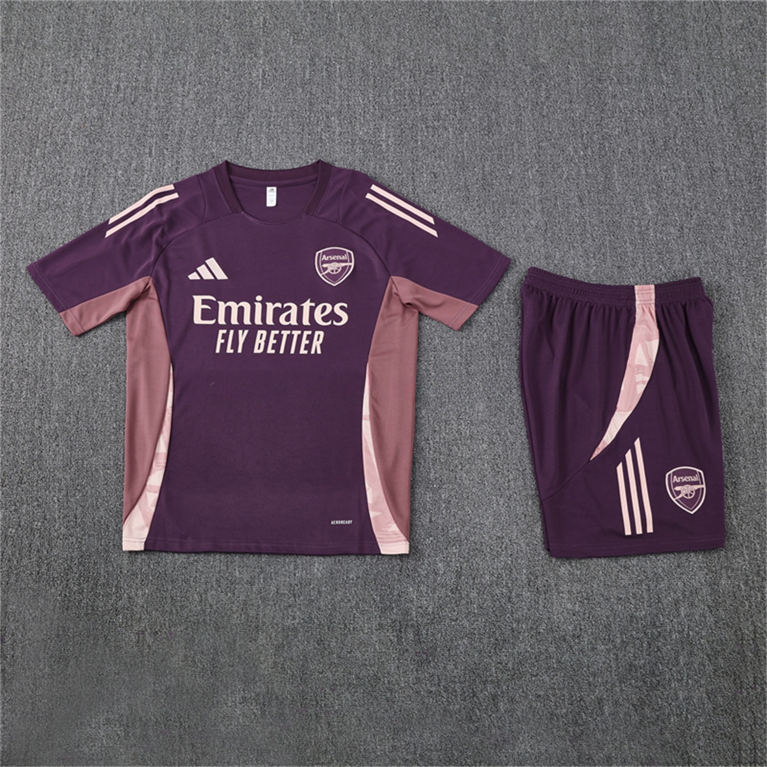 Arsenal 24-25 Kids Short-Sleeve Training Set - Purple - JerseysGala
