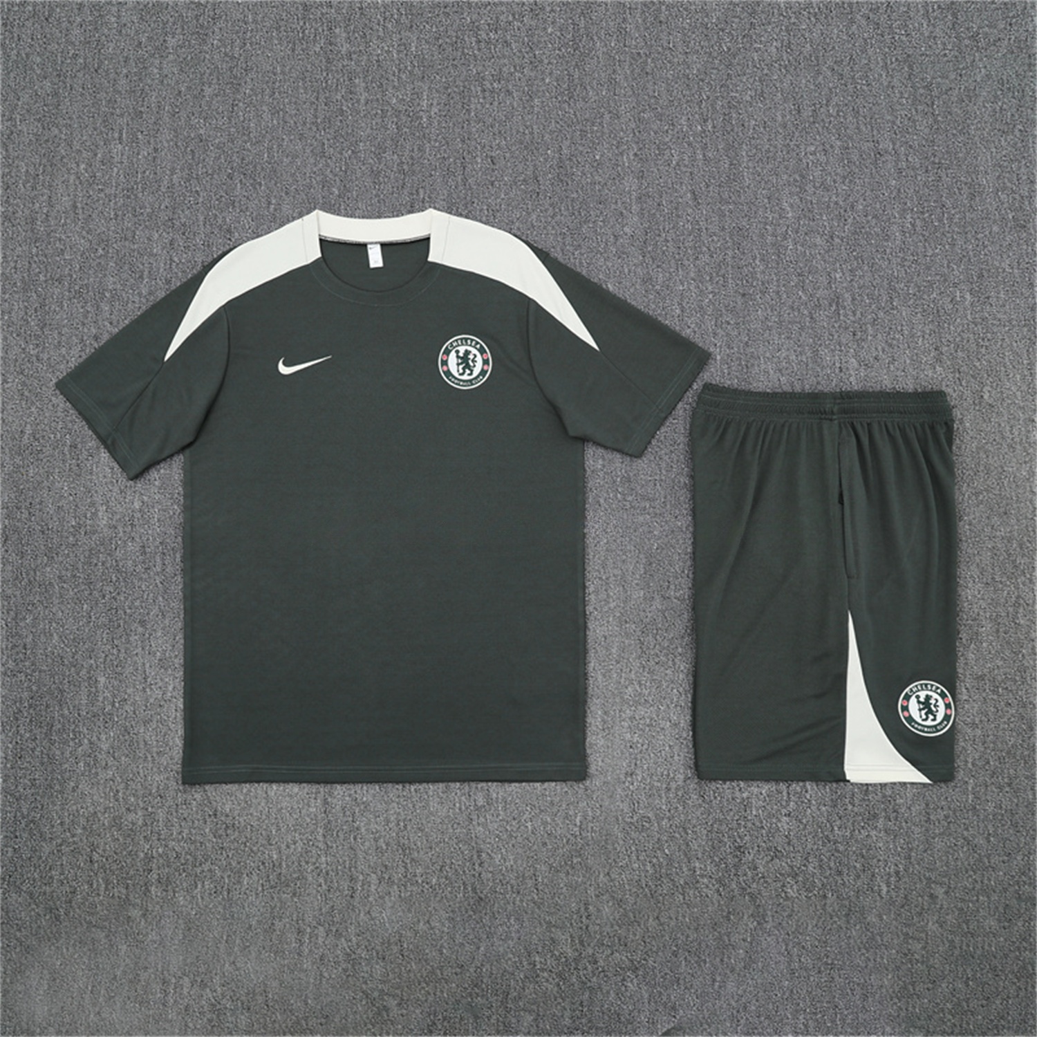 C.H.E.L.S.E.A 25-26 Short-Sleeve Training Set - Army Green Top & Army Green Shorts - JerseysGala