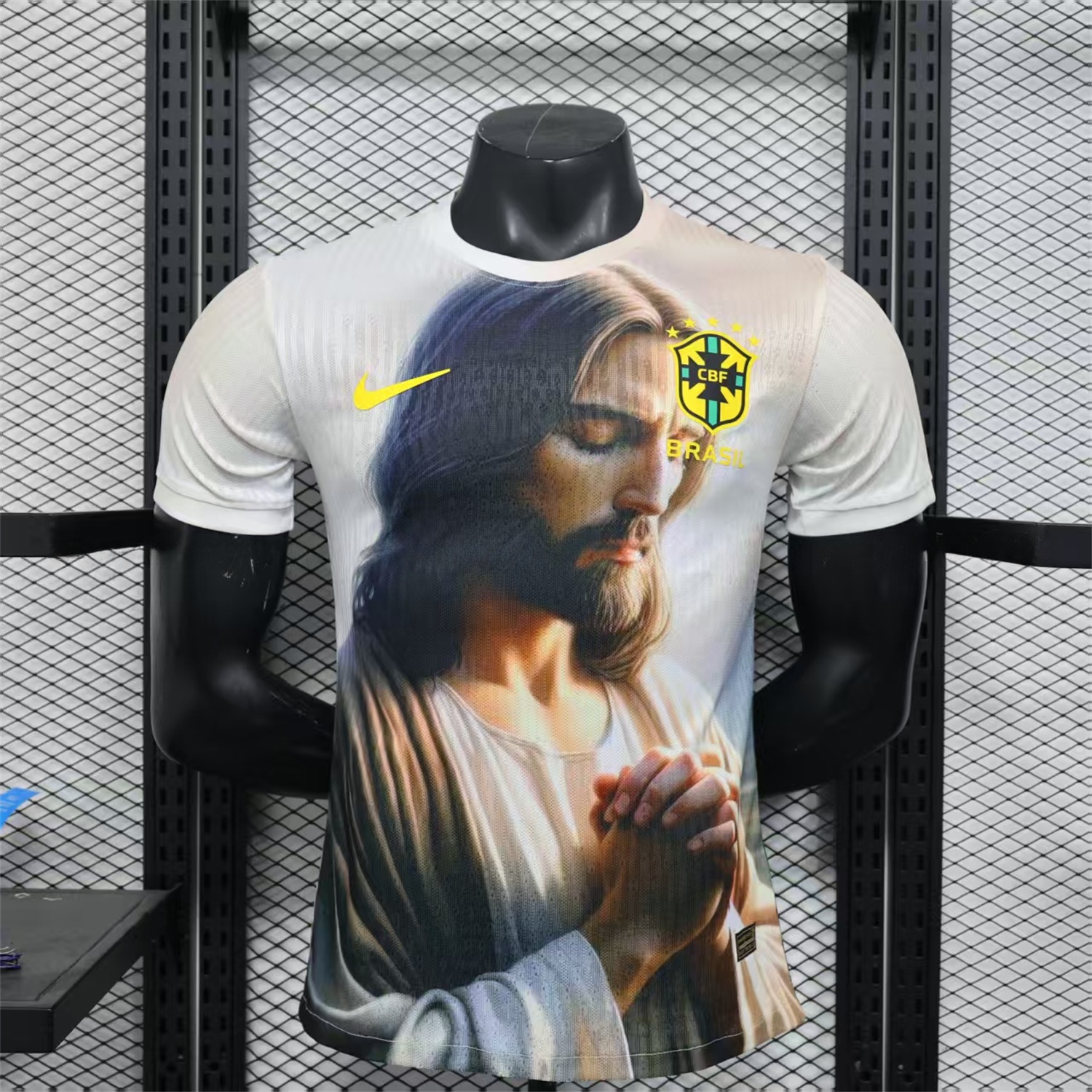 Brazil 25-26 Jesus Praying Special White Jersey - Player Version - JerseysGala