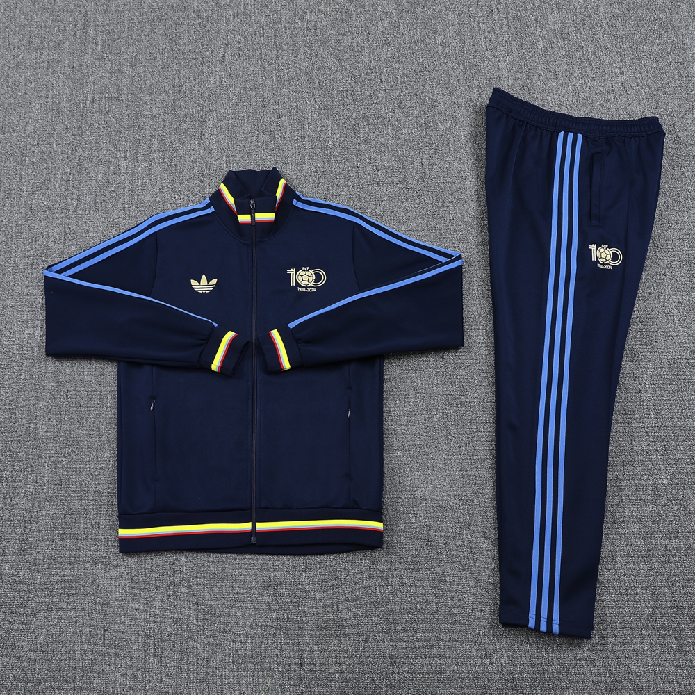 Colombia 2024 100th Anniversary 24-25 Jacket Training Tracksuit - Deep Blue - JerseysGala