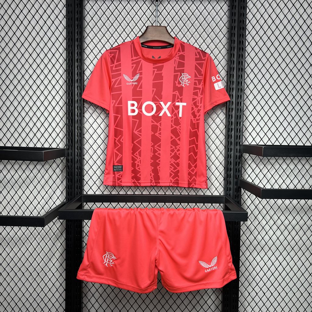 Glasgow Rangers 24-25 Red Goalkeeper Kids Kit - JerseysGala