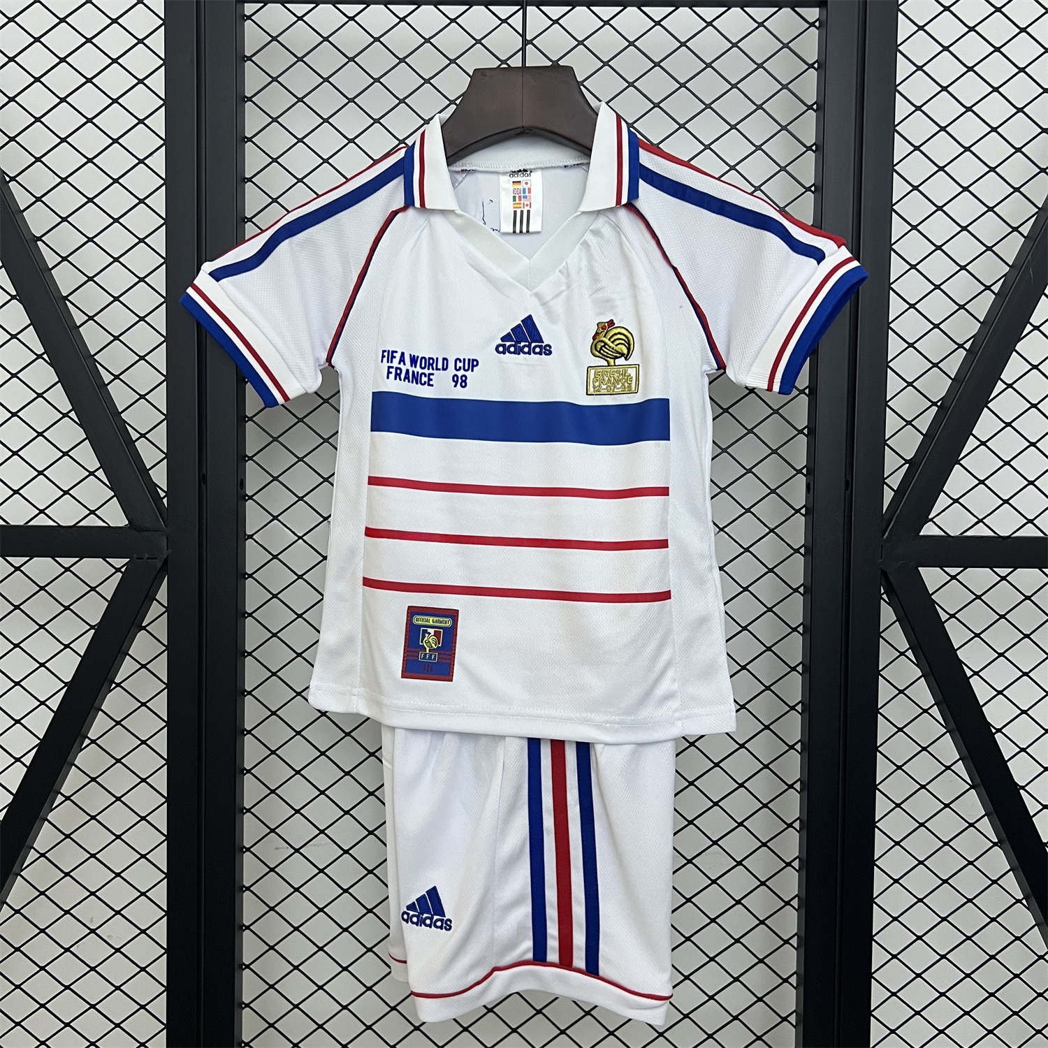Retro France 1998 Away Kids Kit - JerseysGala