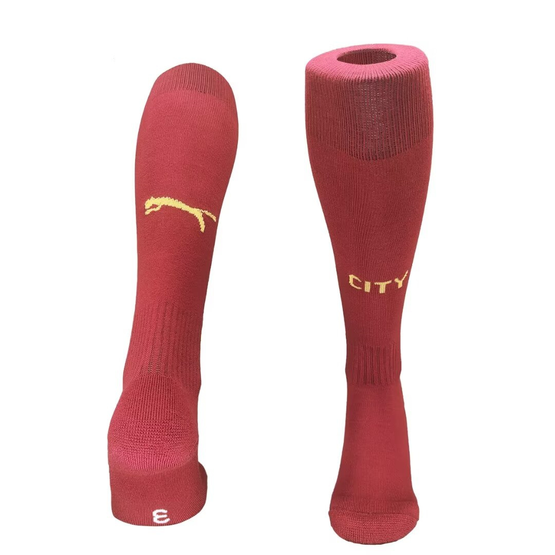 Manchester City 24-25 Third Socks - Red - JerseysGala