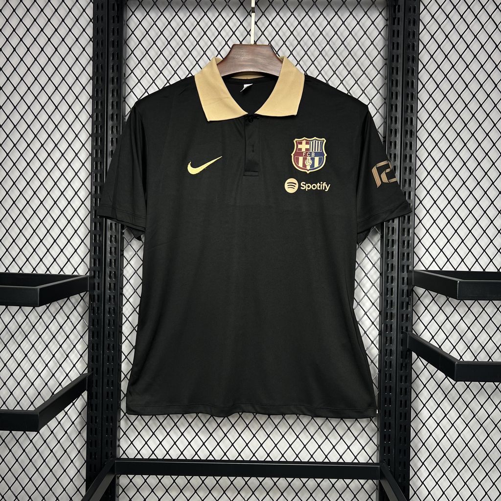 B.A.R.S.A 24-25 Black Gold Polo Shirt - Fans Version - JerseysGala