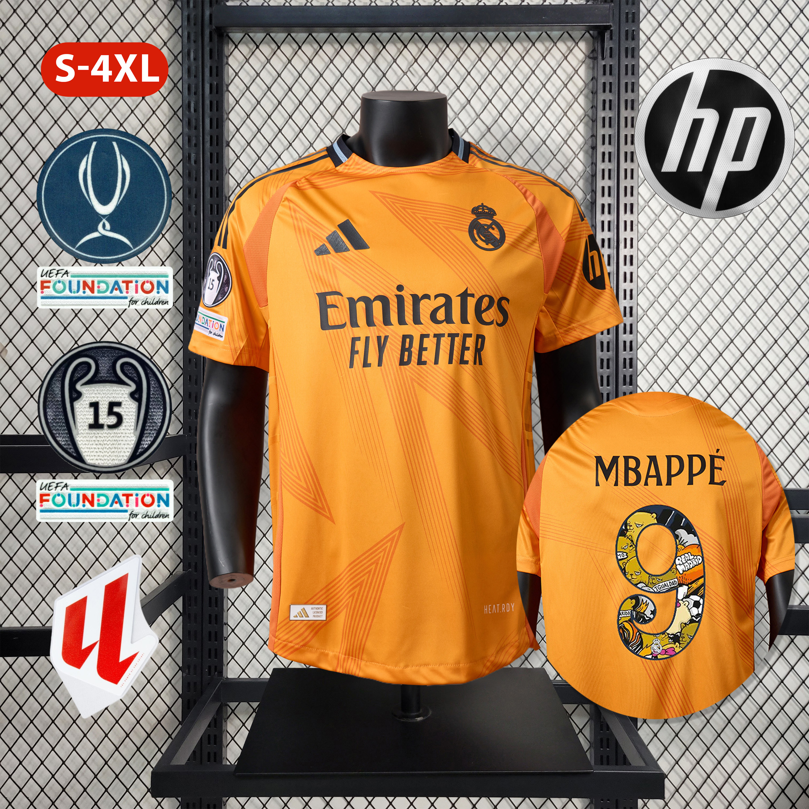 Real Madrid 24-25 Away Jersey with Bear Champ Font - Player Version - JerseysGala