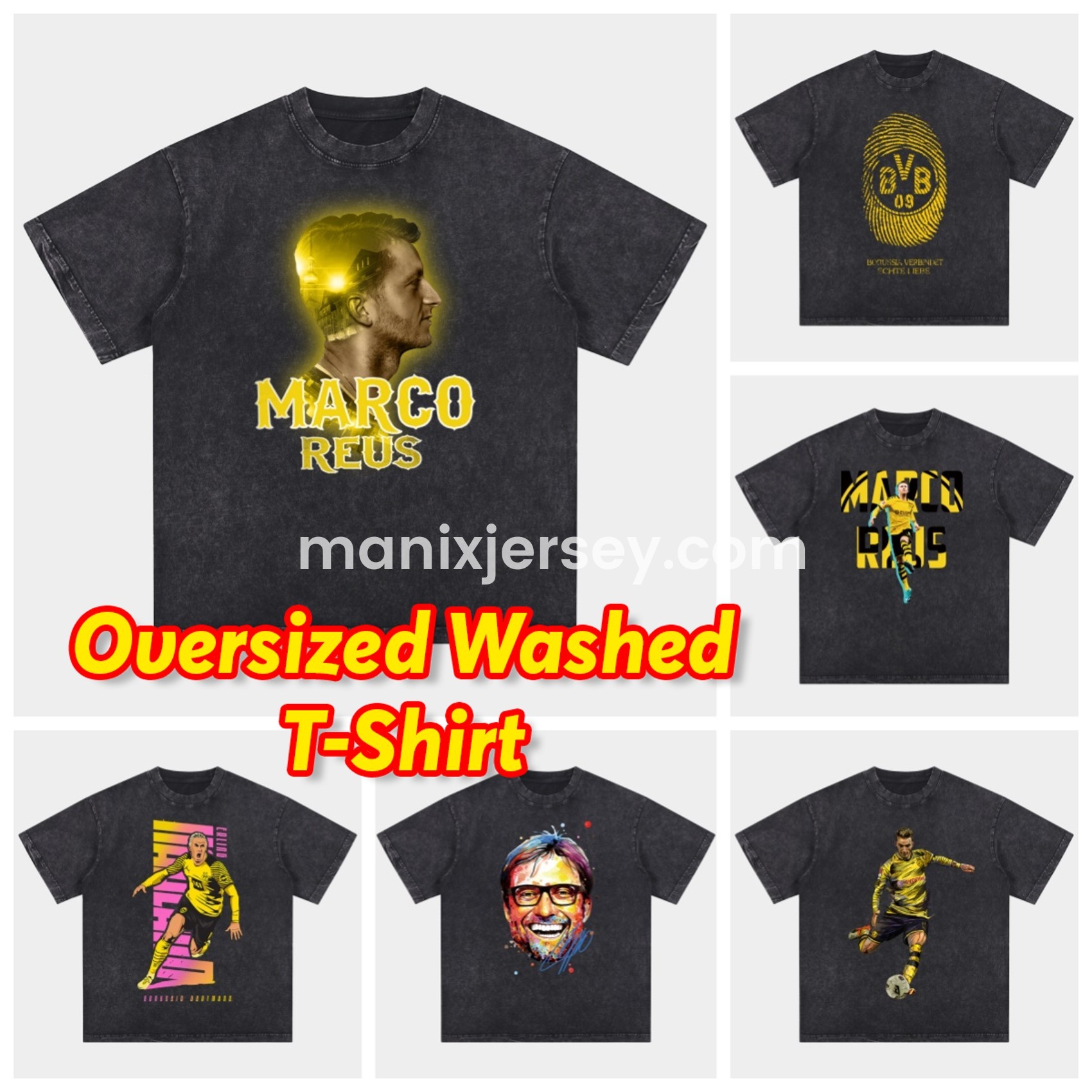 Dortmund Oversized Washed T-Shirt - JerseysGala