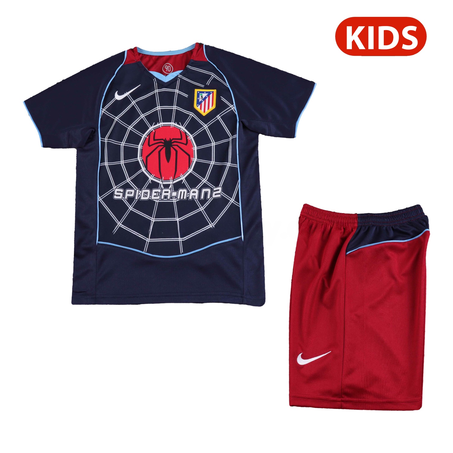Retro Atletico Madrid 2004-05 Away S.p.i.d.e.r M.a.n Special Kids Kit - JerseysGala