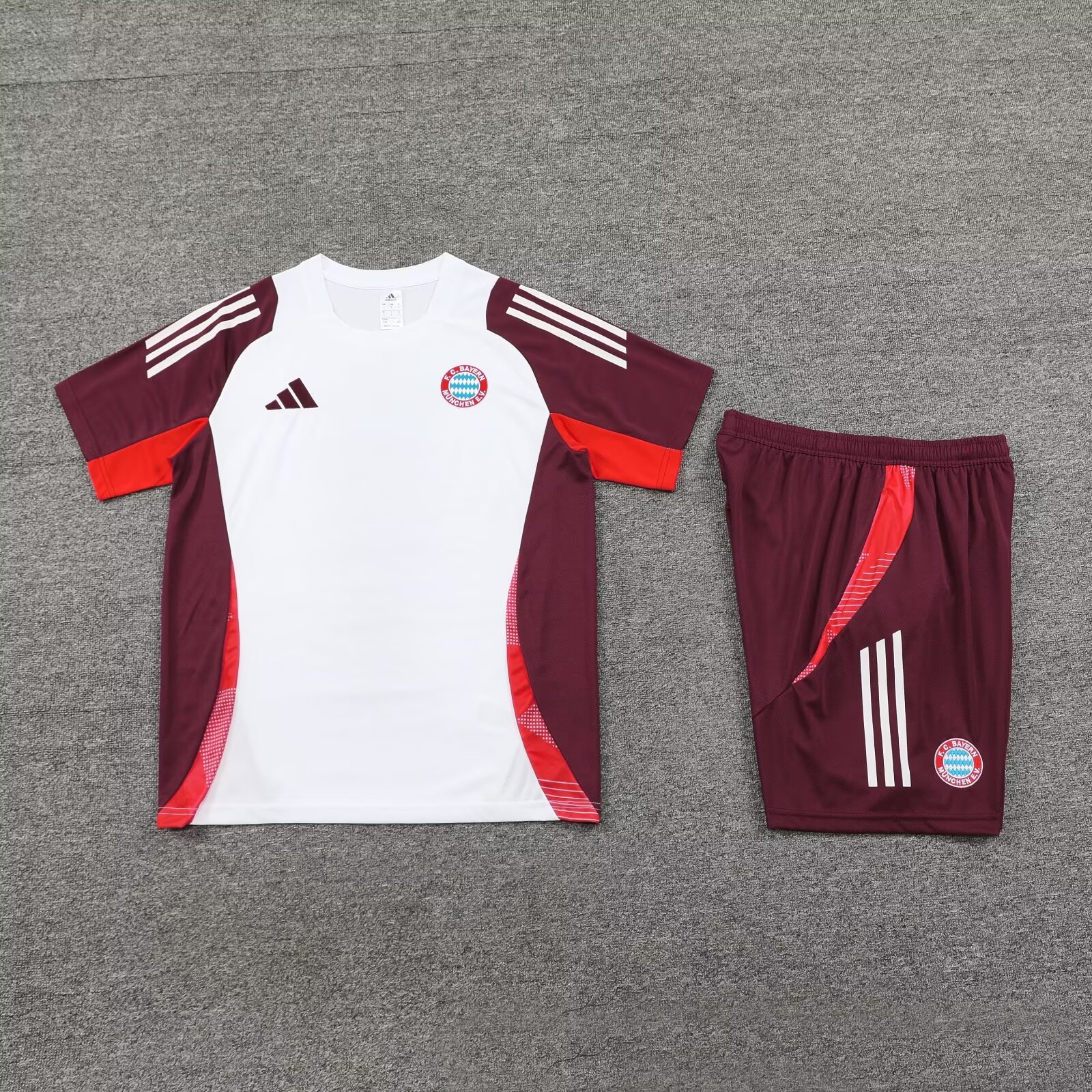 Bayern Munich 24-25 Short-Sleeve Training Kids Kit - Red Top and Red Shorts - JerseysGala