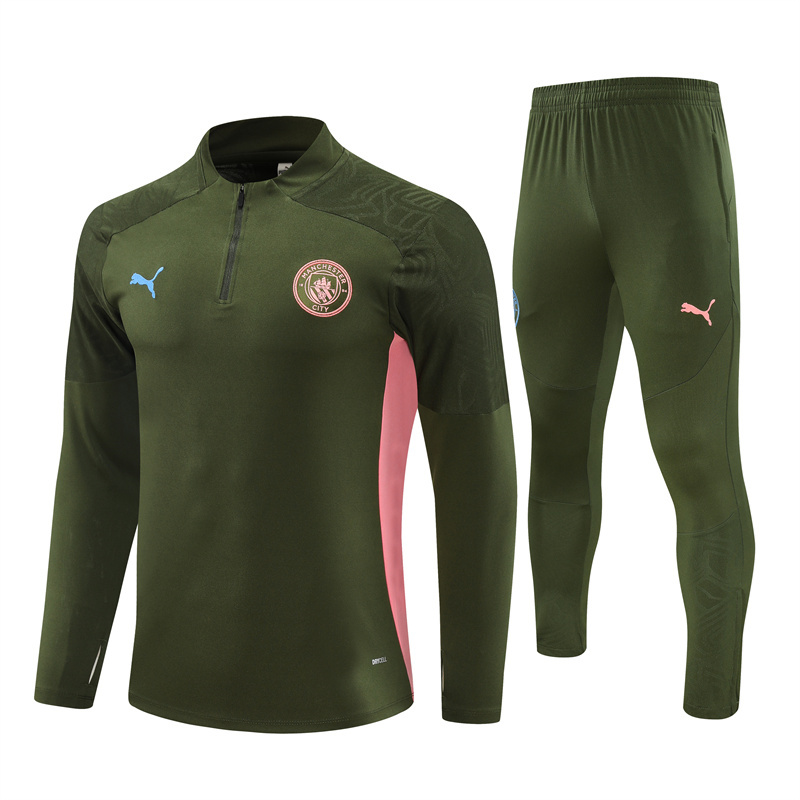 Manchester City 24-25 Long Sleeve Training Set - Army Green - JerseysGala