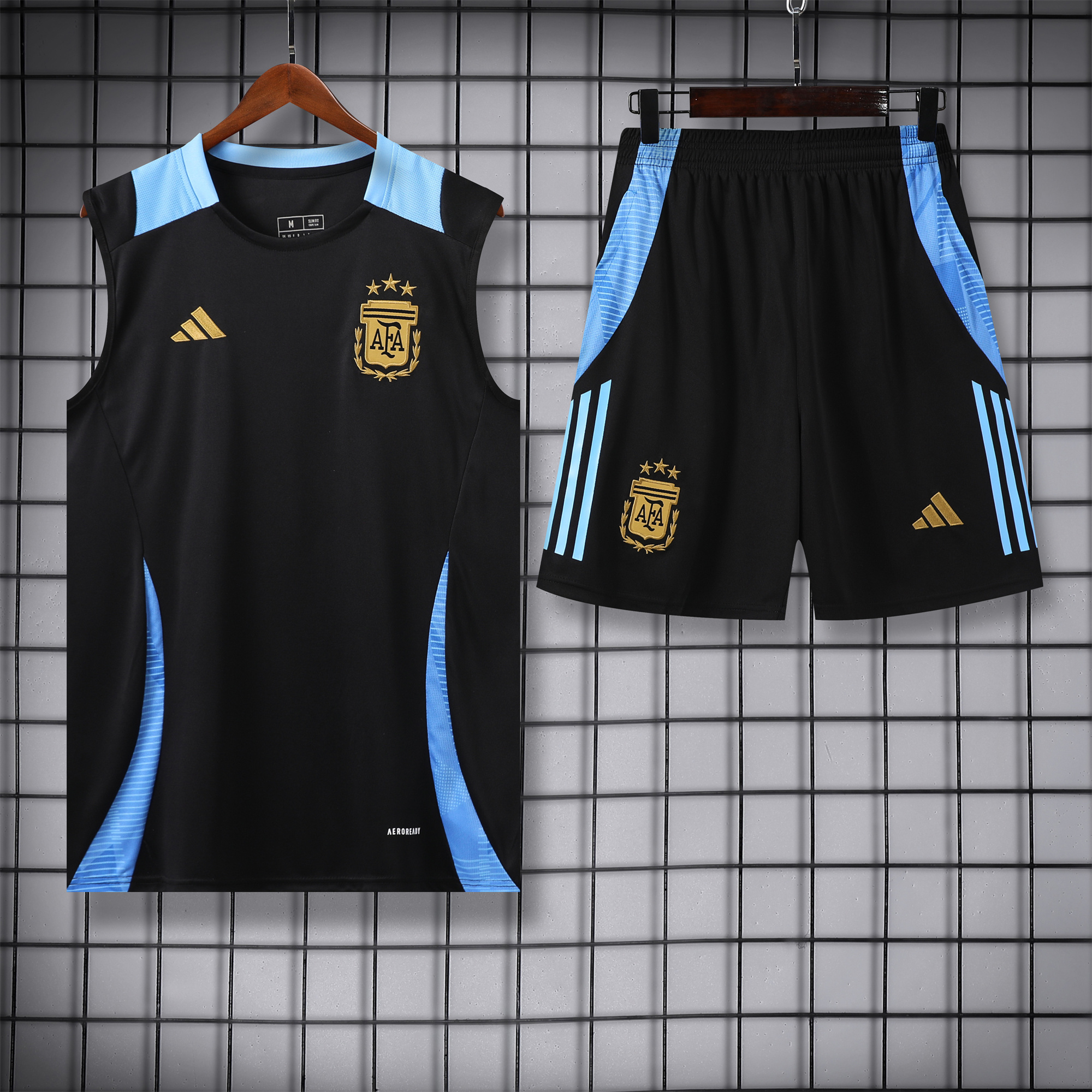 Argentina 24-25 Vest Training Set - Black - JerseysGala