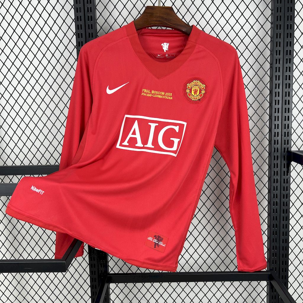 Retro Manchester United 07-08 Champions League Final Home Long Sleeve Jersey - JerseysGala