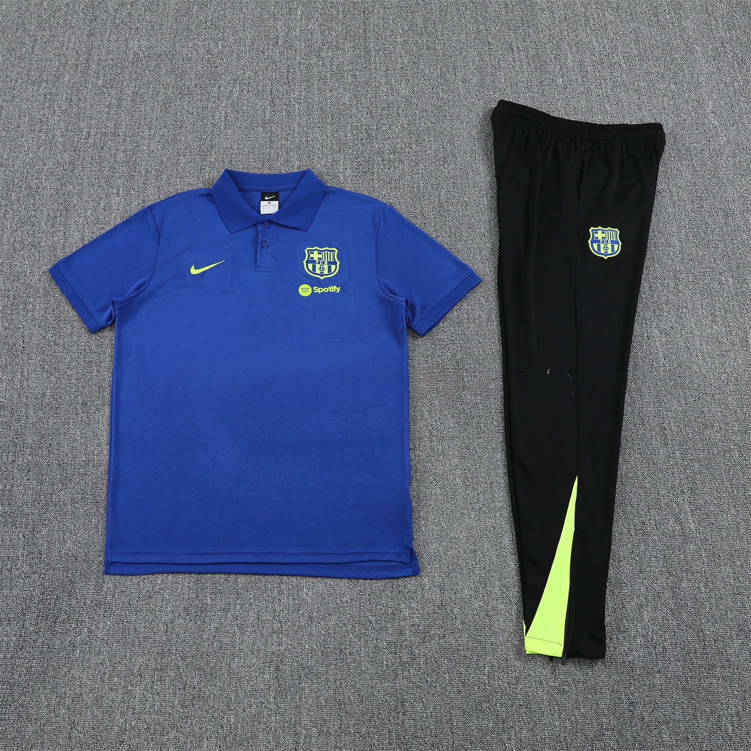 B.A.R.S.A 25-26 POLO Short-Sleeve Training Set - Blue Top and Black Pants - JerseysGala