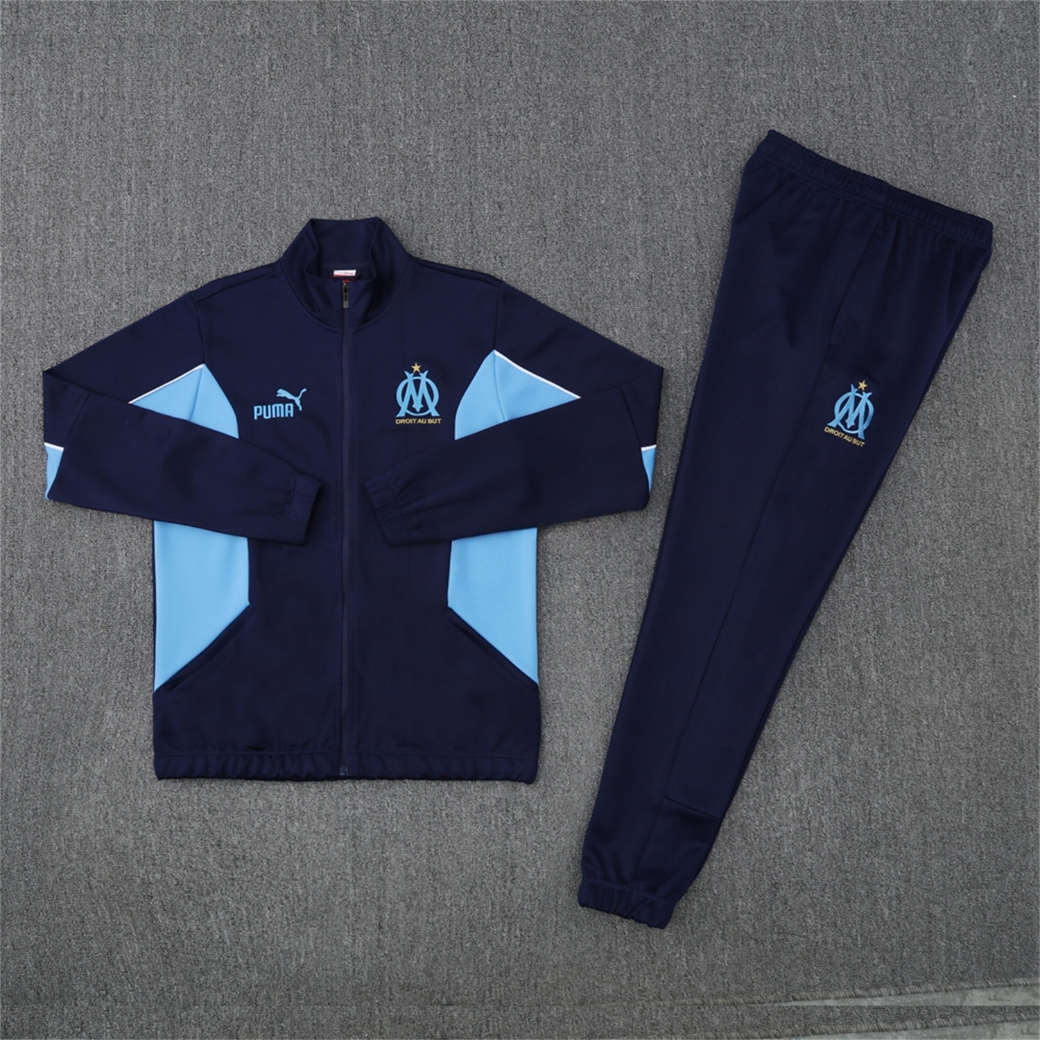 Marseille 25-26 Jacket Training Tracksuit - Deep Blue Jackets & Pants - JerseysGala