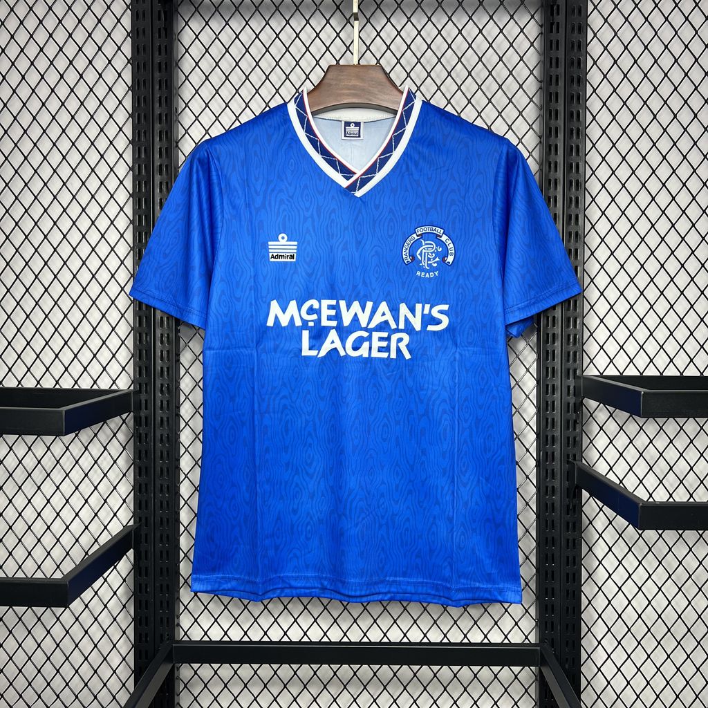 Retro Glasgow Rangers 1990-92 Home Stadium Jersey - JerseysGala