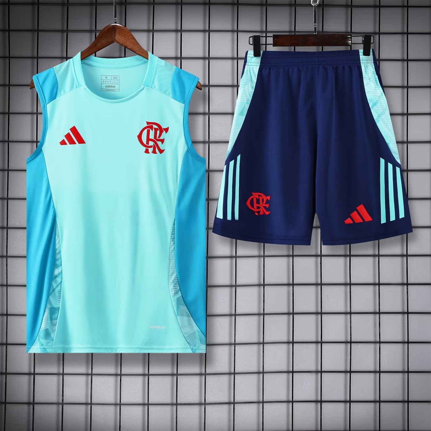 Flamengo 25-26 Vest Training Set - Light Blue With Royal Blue - JerseysGala
