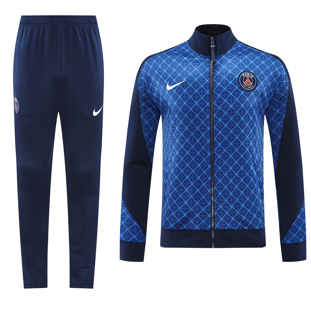 Paris Saint-Germain PSG 24-25 Jacket Training Tracksuit - Blue Plaid - JerseysGala