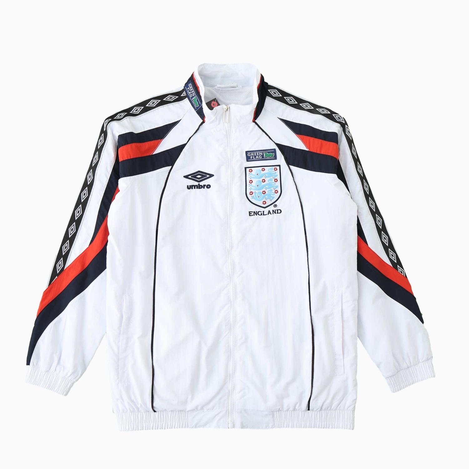 Retro England 1998 White Windbreaker - JerseysGala