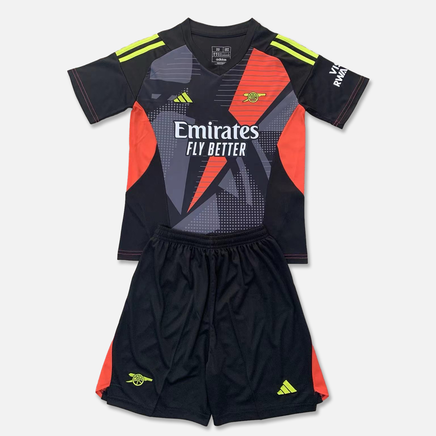 Arsenal 24-25 Black Goalkeeper Kids Kit - JerseysGala