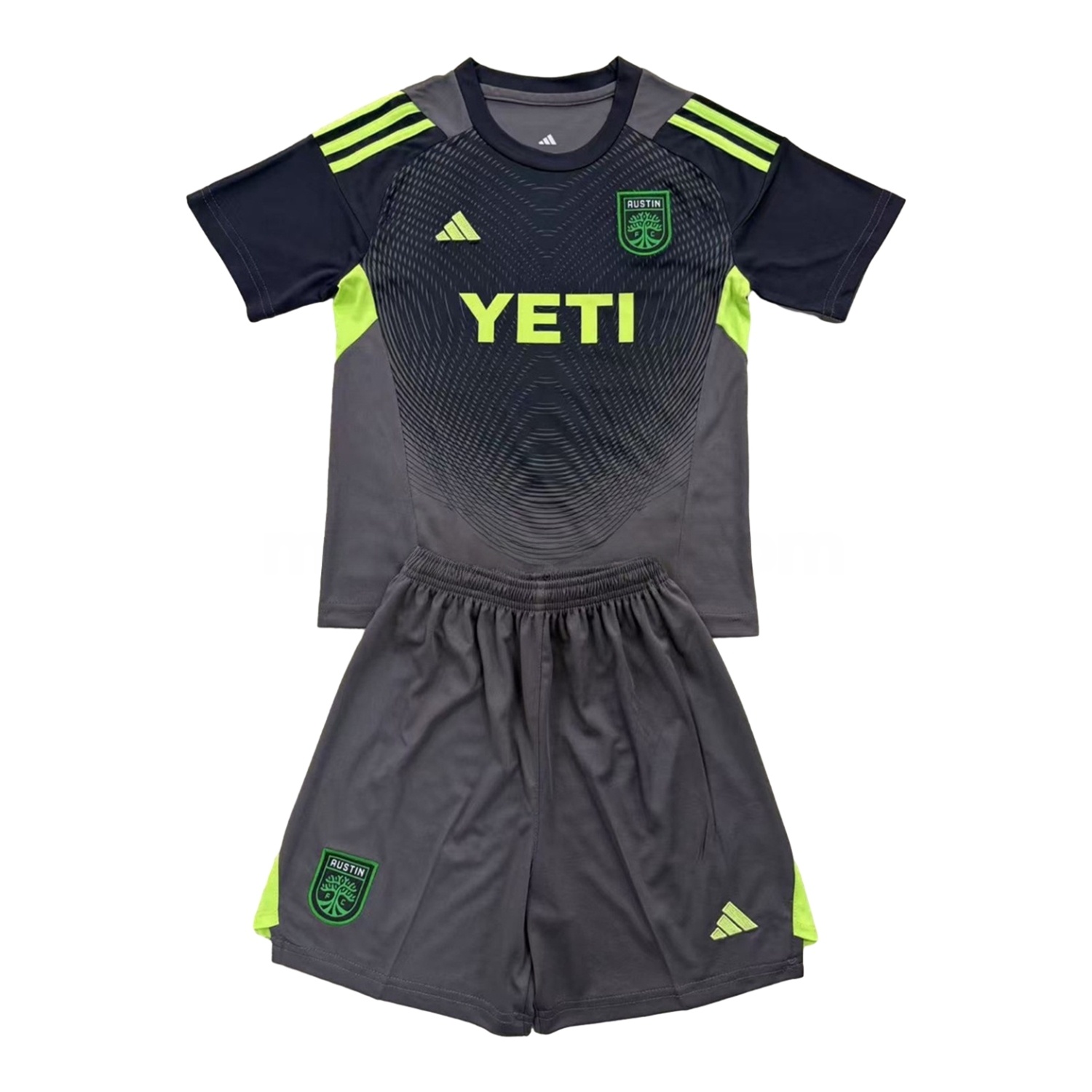 Austin 25-26 Grey Black Goalkeeper Kids Kit - JerseysGala