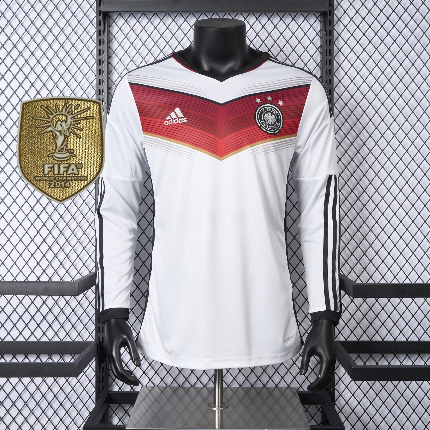Retro Germany 2014 Home Long Sleeves Jersey - Player Version - JerseysGala