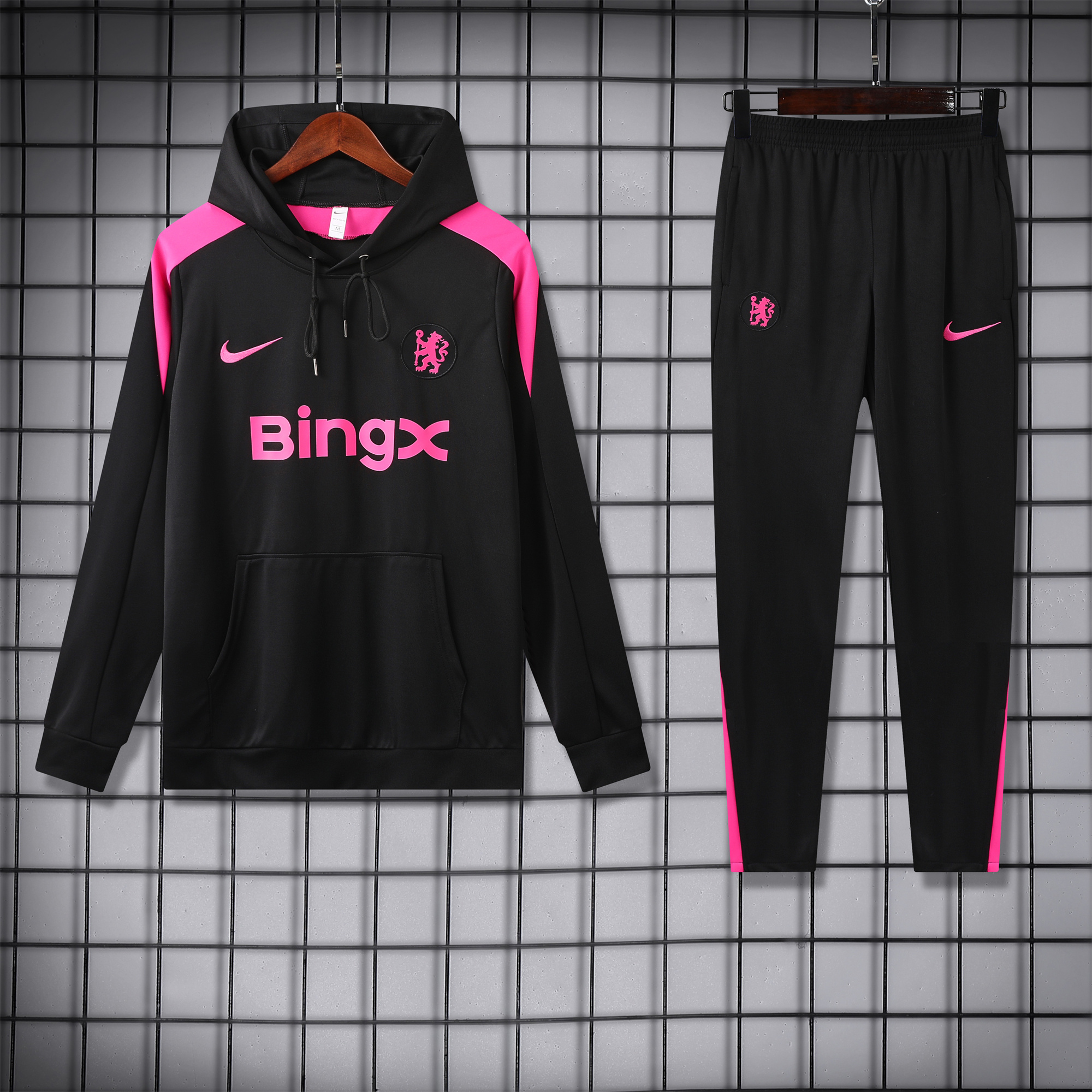 C.H.E.L.S.E.A 24-25 Training Hoodie Set - Black Hoodie and Black Pants - JerseysGala