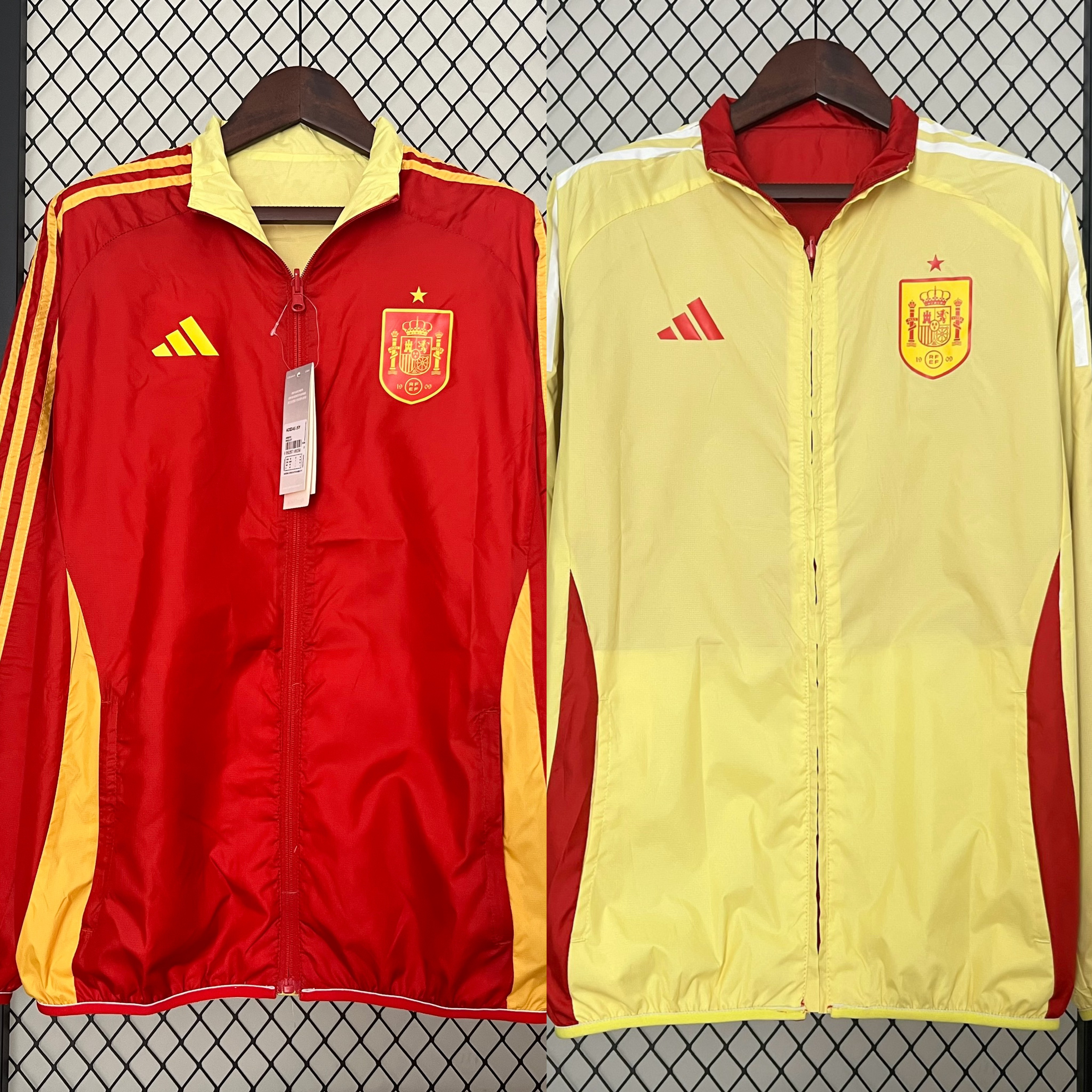 Spain 2024 Double Sided Reversible Windbreaker - Red & Yellow - JerseysGala