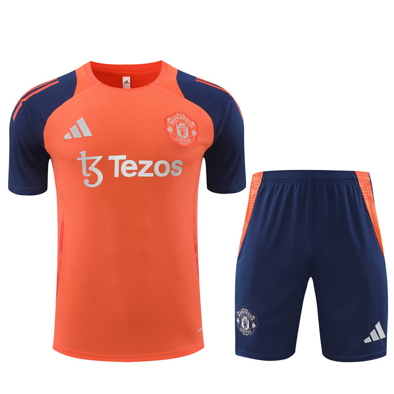 Manchester United 24-25 Short-Sleeve Training Kids Kit - Orange - JerseysGala