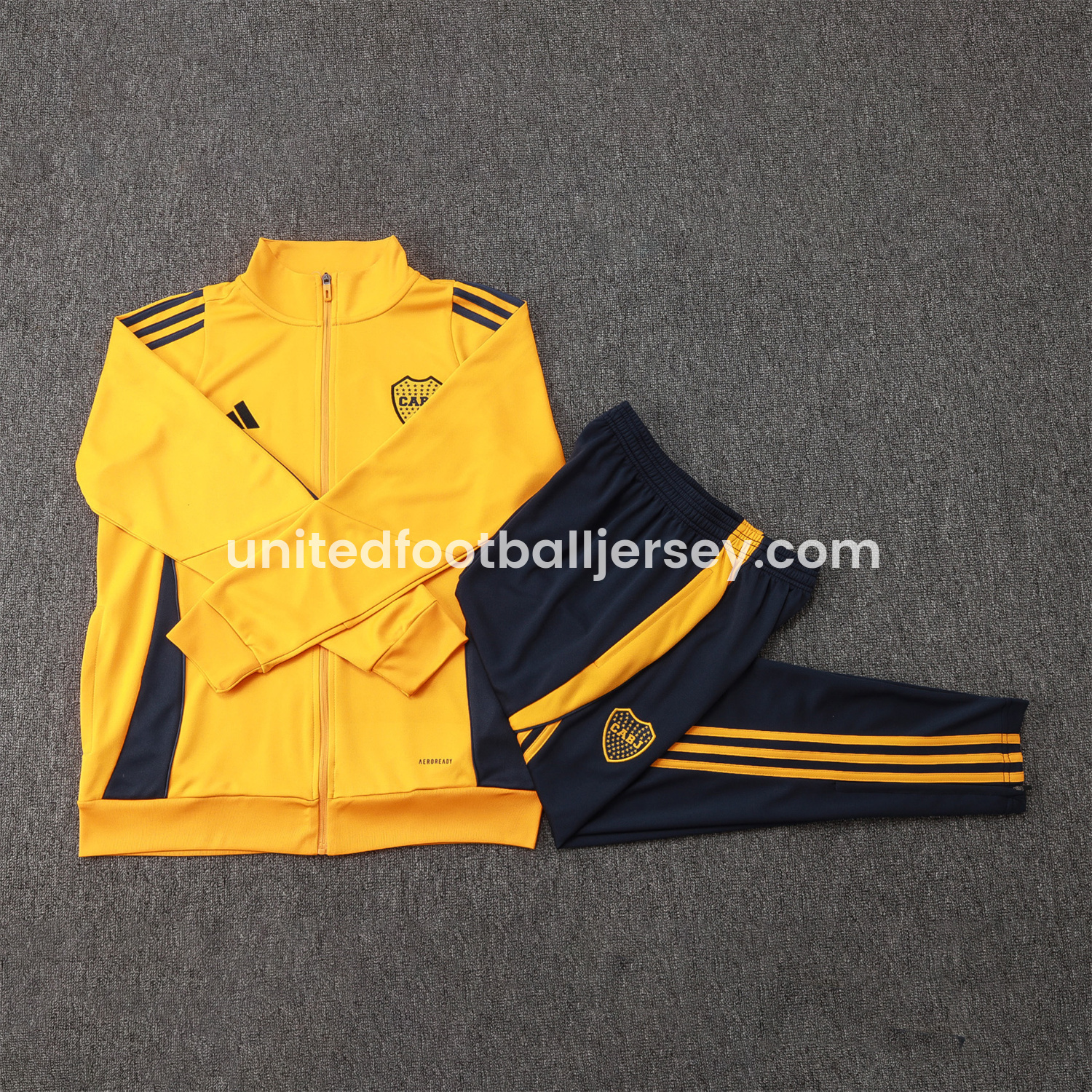Boca Juniors 24-25 Jacket Training Tracksuit - Yellow Top and Pants - JerseysGala