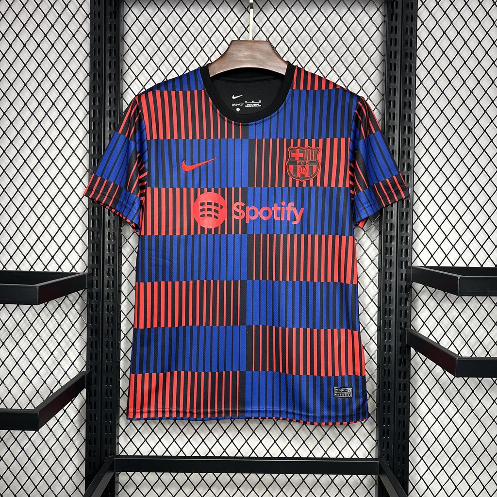 B.A.R.S.A 24-25 Stripe Pre-Match Training Jersey - Fans Version - JerseysGala